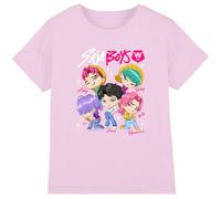 K-Pop Demon Hunters KPOP Demon Hunters-Saja Boys Chibi Poster T Shirt, Light Pink, 7-8 Jahre Unisex Kids