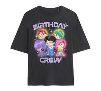 K-Pop Demon Hunters Saja Boys Birthday Crew Group Maglietta Oversize da Donna, Antracite, S