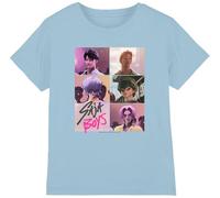 K-Pop Demon Hunters - Saja Boys Era Grid Kids T Shirt, Sky Blue, 5-6