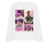 K-Pop Demon Hunters Saja Boys Era Grid Unisex Long Sleeve T Shirt, White, XL