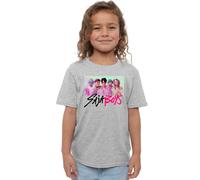 K-Pop Demon Hunters Saja Boys Photo Frame Kids T Shirt, White, Grigio, 7-8 Jahre Unisex-Bambini e Ragazzi