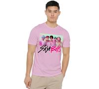 K-Pop Demon Hunters Saja Boys Photo Frame T Shirt, White, Rosa Chiaro, L Unisex-Adulto