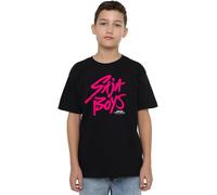 K-Pop Demon Hunters Saja Boys Pink Logo Kids T Shirt, Black, Nero, 9-11 Jahre Unisex-Bambini e Ragazzi