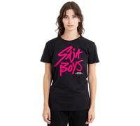 K-Pop Demon Hunters Saja Boys Pink Logo Ladies T Shirt, Black, Nero, S Donna