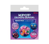 K-Pop Demon Hunters - Set di 5 distintivi a bottone Huntrix Derpy Saja