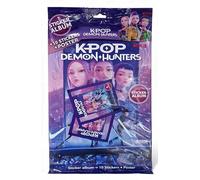 K-Pop Demon Hunters Starter Pack - Album Sticker + 2 Bustine Figurine + Poster Ufficiale, Set Collezione Fan K-Pop