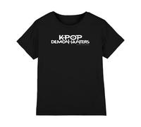K-Pop Demon Hunters - White Logo Kids T Shirt, Black, 12-13 Years