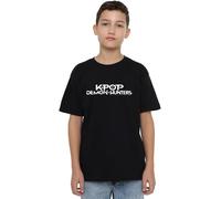 K-Pop Demon Hunters White Logo Kids T Shirt, Black, Nero, 7-8 Jahre Unisex-Bambini e Ragazzi