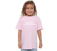 K-Pop Demon Hunters White Logo Kids T Shirt, Black, Rosa Chiaro, 9-11 Jahre Unisex-Bambini e Ragazzi