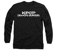K-Pop Demon Hunters White Logo Long Sleeve T Shirt, Black, Nero, S Unisex-Adulto