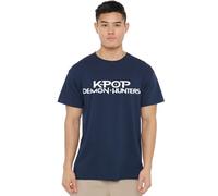 K-Pop Demon Hunters White Logo T Shirt, Black, Blu Navy, L Unisex-Adulto