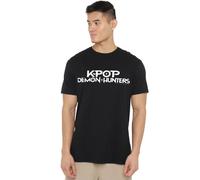 K-Pop Demon Hunters White Logo T Shirt, Black, Nero, L Unisex-Adulto