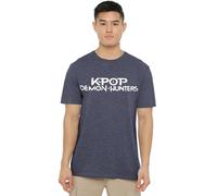 K-Pop Demon Hunters White Logo T Shirt, Heather Navy, Blu Scuro, XXL Unisex-Adulto