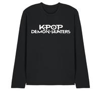 K-Pop Demon Hunters White Logo Unisex Long Sleeve T Shirt, Black, XXL