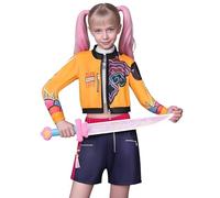 K Pop DemonHunters Costume da RumiZoey per cosplay, per bambini, cacciatori, cantanti pop RumiZoey Idol Stage gioco di ruolo DemonHunters abiti per Halloween per donne e ragazze, 110-160 cm