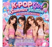 K-Pop Girl Summer Vacation Coloring Book: Cute K-Pop Inspired Summer Vacation Coloring Pages With Bubble Tea, Beach Days & Tropical Fun