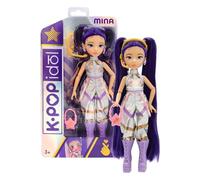 K POP IDOL Bambola Mina Bambole alla moda Stile K-Pop Starlight, capelli viola con codini. 3 accessori per creare outfit Età 3+