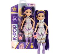 K POP IDOL Bambola Mina Bambole alla moda Stile K-Pop Starlight, capelli viola con codini. 3 accessori per creare outfit Età 3+