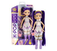 K POP IDOL Bambola Mina Bambole alla moda Stile K-Pop Starlight, capelli viola con codini. 3 accessori per creare outfit Età 3+