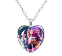 K-Pops Demons Hunters Collana Hun-Trix RU Mi sa Ja Boys di Rpy Ti Ger Cartoni Animati Collana K-Pop D-Demon H-Hunters Merch Heart Pendenti collane Accessori per i fan, le donne, le ragazze, Gemma