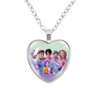 K-Pops Demons Hunters Collana Hun-Trix RU Mi sa Ja Boys di Rpy Ti Ger Cartoni Animati Collana K-Pop D-Demon H-Hunters Merch Heart Pendenti collane Accessori per i fan, le donne, le ragazze, Gemma