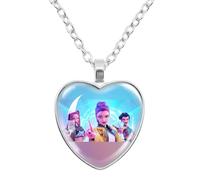 K-Pops Demons Hunters Collana Hun-Trix RU Mi sa Ja Boys di Rpy Ti Ger Cartoni Animati Collana K-Pop D-Demon H-Hunters Merch Heart Pendenti collane Accessori per i fan, le donne, le ragazze, Gemma