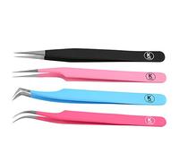 K-Pro Set di pinzette per l'estensione delle ciglia 4 pz Pinzetta