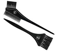 K-Pro Set Pennelli Tintura Capelli 2 pezzi per colore mèches radici | Setole fini pettine integrato radici lunghezze mèches plastica resistente riutilizzabili pulizia facile salone casa
