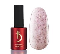 K Professional Smalto Semipermanente - Polvere Rosa Souffle - Smalti Semipermanenti per Unghie Gel -7ml- Rubber Base Gel Pink Powder - Base Coat - UV LED