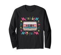 K Retro Cassette Tape Anni '80 e '90 Mixtape Music Vibes Maglia a Manica