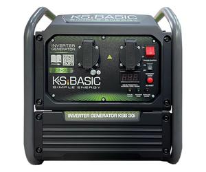 K&S Basic 30i Generatore inverter 2800 W, massimo 3000 W, generatore compatto di emergenza a benzina, onda sinusoidale pura, generatore di corrente con modalità Eco, per casa, campeggio e lavori in