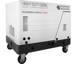 K&S Könner&Söhnen KS 6500iDE S ATSR Diesel Inverter Generatore 6,5 kW, generatore di corrente con alloggiamento insonorizzante, unità di emergenza invertita con avviamento elettrico, possibilità di