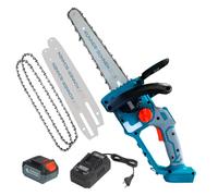 K&S Könner&Söhnen KS MCS20V-12 Set motosega a batteria con spada da 30 cm e 10 m/s, motosega elettrica con lubrificazione automatica a catena con caricatore da 20 V e batteria, 2 spade e 2 catene da