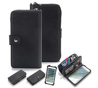 K-S-Trade 2in1 Compatibile con Crosscall Action-X3 Custodia Protettiva Portafoglio Borsa Copertina Copertura Wallet Flipstyle Nero 1x