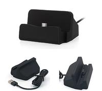 K-S-Trade Caricabatterie per Motorola Edge 50 Fusion Dock USB Type C Compatibile con Motorola Edge 50 Fusion Adatto Nero Ricarica E Sincronizzazione Dati Stazione Caricabatteria Tavolo Dock
