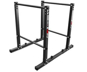 K-Sport - Stazione per affondi, con barre parallele, per piegamenti in verticale, attrezzo stabile e regolabile, per esercizi e fitness, per la palestra in casa