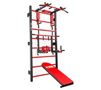 K-Sport: Struttura trazioni e dip, barra multifunzione trazioni e panca da allenamento I Power Station con barra per trazioni, barra per dip e panca pesi I Power Rack multifunzione I E-Book incluso