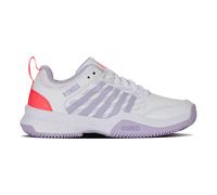 K-Swiss Court Express 2 Scarpa Per Terra Rossa Donna-Bianco,Lilla in bianco, Taglia: 37.5