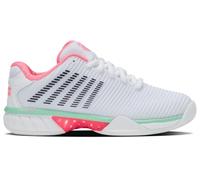 K-Swiss Hypercourt Express 2 Carpet, Scarpe da Tennis Donna, Bianco Neon Rosa Pastello Nero, 38 EU