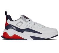 K-Swiss TECHNA Trainer Sneaker da Uomo, Bianco/Blu Navy/Rosso, 40 EU, Bianco Navy Red, 40 EU