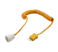 K Tipo sensore circolare del cuscinetto di serie della sonda della termocoppia con la testa di misura gialla ed il cavo elastico della molla per l'oggetto industriale