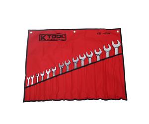 K Tool International Set Di Chiavi Inglesi 14 Pezzi Hi Polish Con Borsa 41304