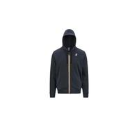 K-Way Felpa Unisex in Misto Cotone, Cappuccio Regolabile con Coulisse, Tessuto Non garzato, vestibilità Regolare, Due Tasche con Bottone a Pressione, Logo Stampato, Chiusura con Zip, Colore Blu.
