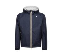 K-Way Giacca Unisex, Modello Jake Plus.2, in Nylon Ripstop Impermeabile, Cappuccio Regolabile con Coulisse, Chiusura con Zip, Tasche sul Davanti, vestibilità Slim, Reversibile Colore Blu e beig