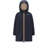 K-Way - Giacca lunga isolata, impermeabile e antivento - P.Le Vrai 4.0 Eiffel Orsetto Depht Blue in Pelle - Taglia 10a - Blu navy