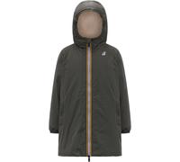 K-Way - Giacca lunga isolante, impermeabile e antivento - P.Le Vrai 4.0 Eiffel Orsetto Green Blackish in Pelle - Taglia 12a - Verde