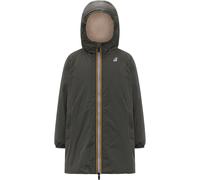K-Way - Giacca lunga isolata, impermeabile e antivento - P.Le Vrai 4.0 Eiffel Orsetto Green Blackish in Pelle - Taglia 8a - Verde