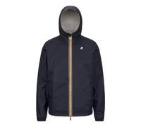 K-Way Giacca Unisex, Modello Jake Plus.2, in Nylon Ripstop Impermeabile, Cappuccio Regolabile con Coulisse, Chiusura con Zip, Tasche sul Davanti, vestibilità Slim, Reversibile Colore Blu e beig