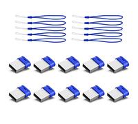 K&ZZ - Mini chiavetta USB da 32 GB, 32 GB, con cordino 32 G, a basso profilo, USB Flash Drive breve per PC portatile (32 GB, blu)