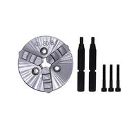 K01-80B 80mm Tornio Mini Mandrino 3 Griffe Lavorazione Del Legno Mandrino A Mano Con Filettatura di Montaggio Asta di Vite Autocentrante Tornio Mandrino Strumento